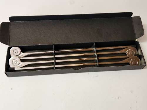 CARROL BOYES FUNCTIONAL ART EARLY DESIGN BOXED KEBABS SKEWER SET OF FOUR