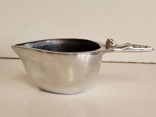 VINTAGE CARROL BOYES FUNCTIONAL ART EARLY DESIGN PEWTER GRAVY BOAT/CREAMER