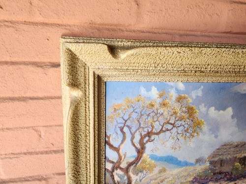 ORIGINAL OIL ON BOARD PAINTING BY THE RENOWNED  SA  ARTIST, E B KING WITH AN AMAZING VINTAGE FRAME