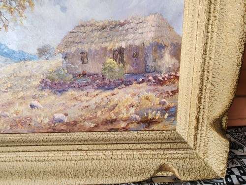 ORIGINAL OIL ON BOARD PAINTING BY THE RENOWNED  SA  ARTIST, E B KING WITH AN AMAZING VINTAGE FRAME