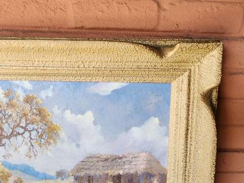 ORIGINAL OIL ON BOARD PAINTING BY THE RENOWNED  SA  ARTIST, E B KING WITH AN AMAZING VINTAGE FRAME