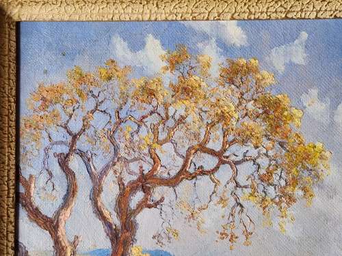 ORIGINAL OIL ON BOARD PAINTING BY THE RENOWNED  SA  ARTIST, E B KING WITH AN AMAZING VINTAGE FRAME