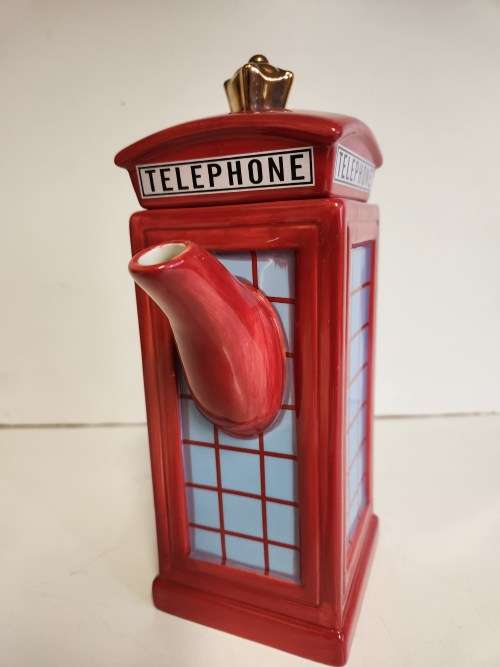 LONDON POTTERY MEMORIES OF LONDON COLLECTION RED TELEPHONE BOOTH TEA POT