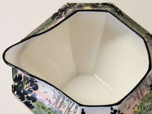VINTAGE 1930`s ART DECO SHELLEY MADE IN ENGLAND TALL TREES AT SUNSET CREAMER