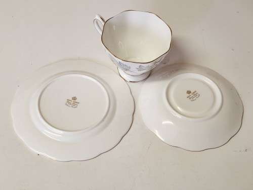 ROYAL ALBERT SILVER MAPLE BONE CHINA TEA TRIO (1 OF 3)