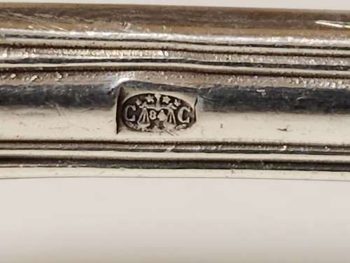 SET OF FIVE VINTAGE CHRISTOFLE SILVER PLATED ORNATELY DESIGNED DINNER FORKS
