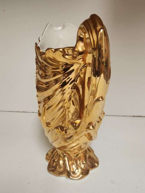 AMAZING! TALL AND ELEGANT VINTAGE BURLEIGH IRONSTONE STAFFORDSHIRE GOLD LUSTRE JUG/PITCHER