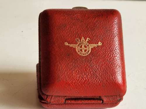 VINTAGE GERMAN BRASS EUROPA 7 JEWELS RED CASED TRAVEL ALARM CLOCK, WORKING
