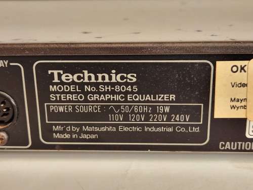 TECHNICS MODEL SH-8045 STEREO GRAPHIC EQUALIZER