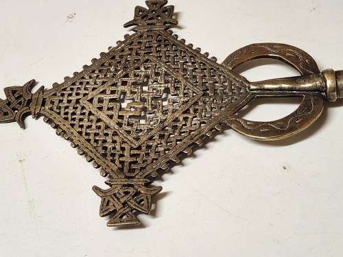 ANTIQUE ETHIOPIAN PROCESSIONAL CROSS (1 OF 2)