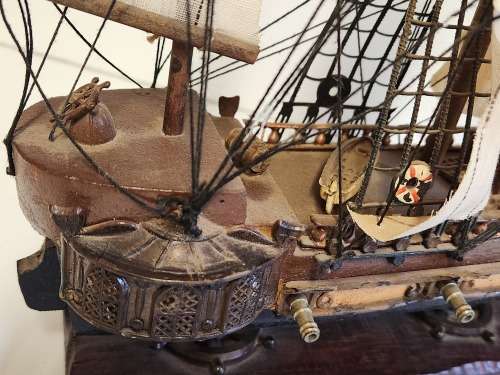 VINTAGE FRAGATA ESPANOLA ANO 1780 HAND CRAFTED MODEL SHIP