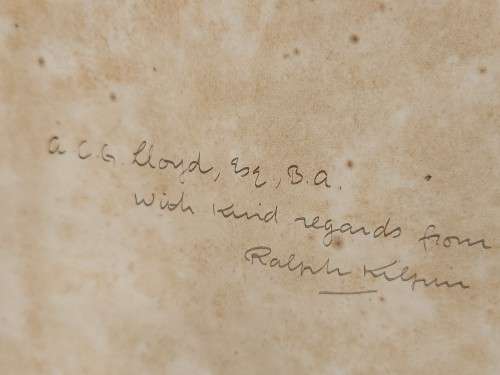 HISTORICAL BOOK: THE OLD CAPE HOUSE BY RALPH KILPIN (1918), SIGNED BY THE AUTHOR