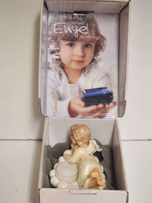 VINTAGE M J HUMMEL MEIN KLEINE ENGEL CANDLE HOLDER, BOXED