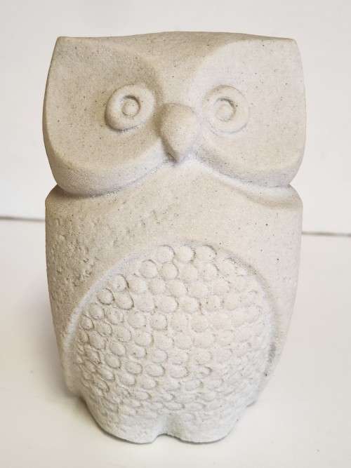 VINTAGE MID-CENTURY MARBELL STONE ART BELGIUM OWL