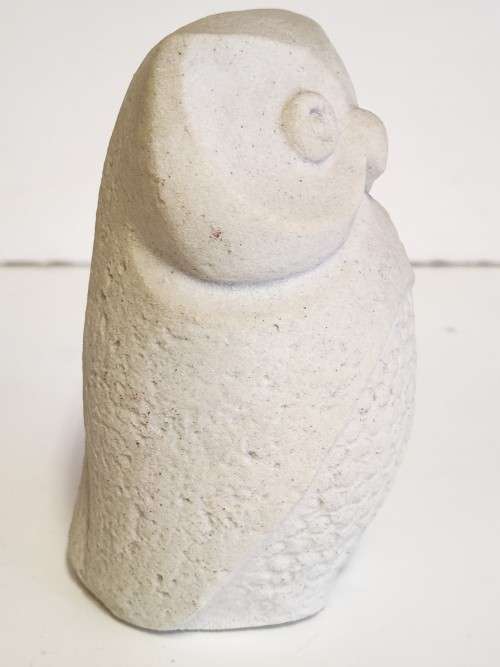 VINTAGE MID-CENTURY MARBELL STONE ART BELGIUM OWL