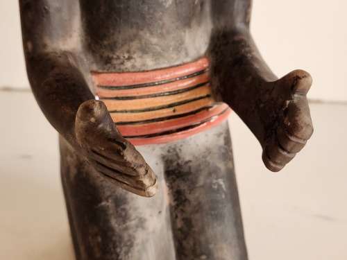 VINTAGE UNUSUAL RAKU POTTERY ETHNIC FIGURINE