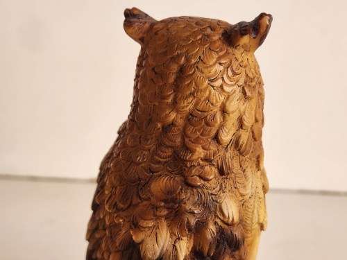 VINTAGE STONE SCULPTURE OF AN OWL, MADE IN ITALY