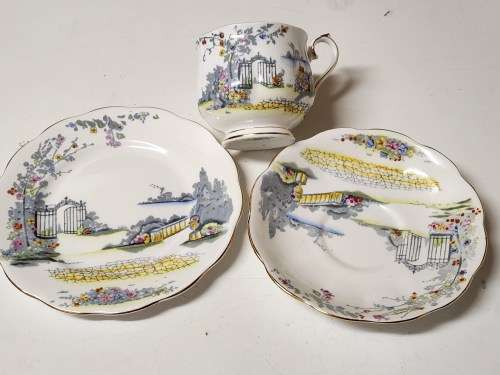 VINTAGE 1960s ROYAL ALBERT BONE CHINA ROSEDALE TEA TRIO