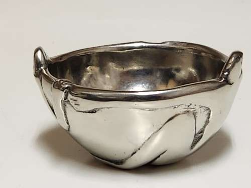 VINTAGE CARROL BOYES FUNCTIONAL ART EARLY DESIGN SMALL PEWTER SALTS BOWL