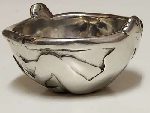 VINTAGE CARROL BOYES FUNCTIONAL ART EARLY DESIGN SMALL PEWTER SALTS BOWL
