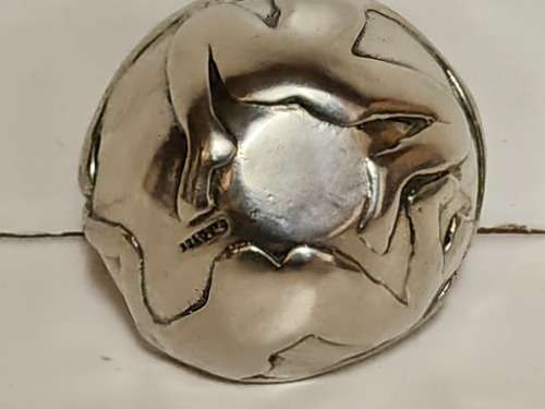 VINTAGE CARROL BOYES FUNCTIONAL ART EARLY DESIGN SMALL PEWTER SALTS BOWL