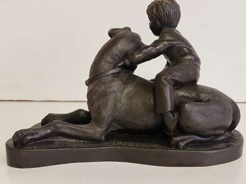 VINTAGE PAULINE PARSONS `BEST OF FRIENDS` COLD CAST BRONZE  FIGURINE
