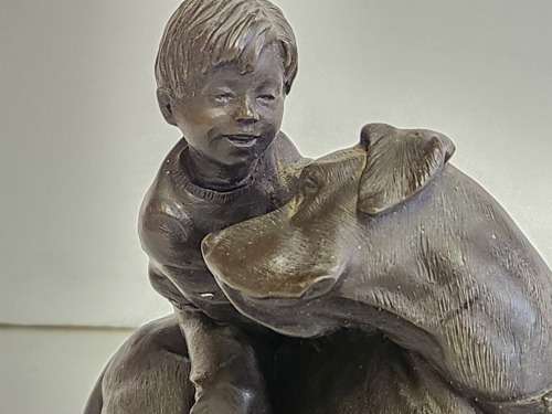 VINTAGE PAULINE PARSONS `BEST OF FRIENDS` COLD CAST BRONZE  FIGURINE