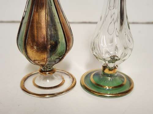 SET OF FOUR VINTAGE EGYPTIAN HAND-BLOWN PERFUME BOTTLES