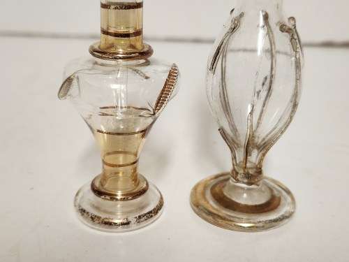 SET OF FOUR VINTAGE EGYPTIAN HAND-BLOWN PERFUME BOTTLES