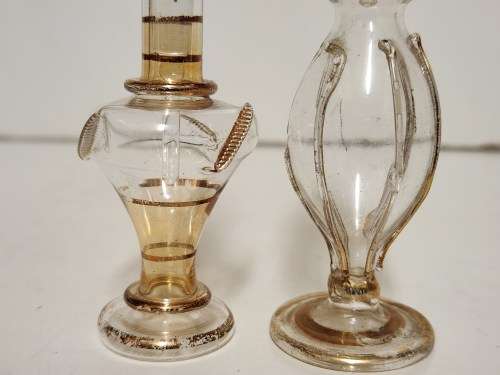 SET OF FOUR VINTAGE EGYPTIAN HAND-BLOWN PERFUME BOTTLES