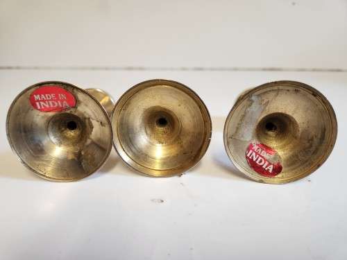 VINTAGE COLLECTION OF FIVE SMALL BRASS INCENSE BURNERS