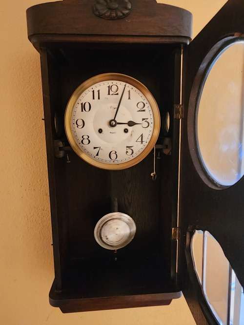ANTIQUE REGENT MADE IN GERMANY WALL CLOCK IN A WORKING CONDITION