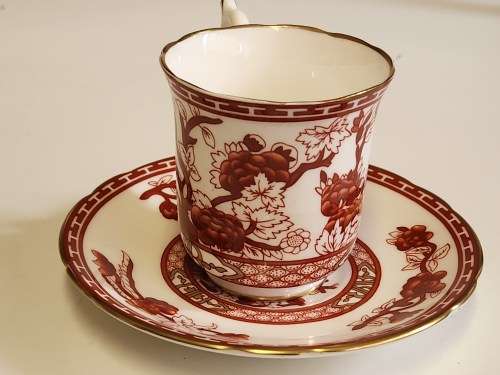 AWESOME VINTAGE CROWN STAFFORDSHIRE FINE BONE CHINA DEMITASSE DUO, MADE IN ENGLAND