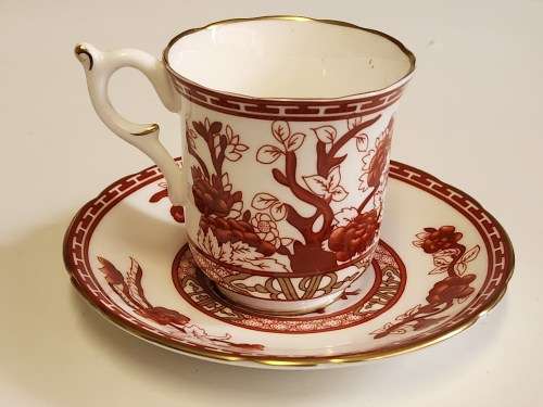 AWESOME VINTAGE CROWN STAFFORDSHIRE FINE BONE CHINA DEMITASSE DUO, MADE IN ENGLAND