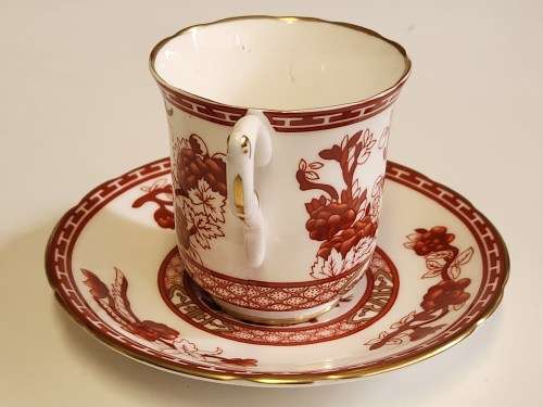 AWESOME VINTAGE CROWN STAFFORDSHIRE FINE BONE CHINA DEMITASSE DUO, MADE IN ENGLAND