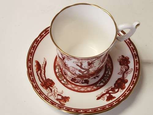 AWESOME VINTAGE CROWN STAFFORDSHIRE FINE BONE CHINA DEMITASSE DUO, MADE IN ENGLAND