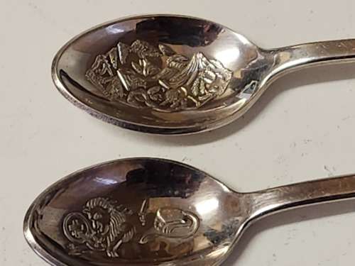 BOXED SET OF SIX ROLEX BUCHERER B 100 12 SILVER PLATED SPOONS, WEIGHING 88 GRAM