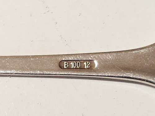 BOXED SET OF SIX ROLEX BUCHERER B 100 12 SILVER PLATED SPOONS, WEIGHING 88 GRAM