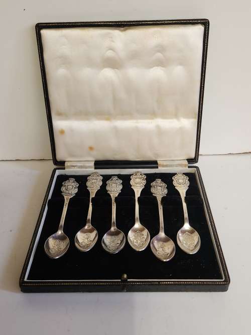 BOXED SET OF SIX ROLEX BUCHERER B 100 12 SILVER PLATED SPOONS, WEIGHING 88 GRAM