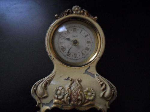 ANTIQUE CHERIE WES GERMAN WIND UP MANTEL CLOCK
