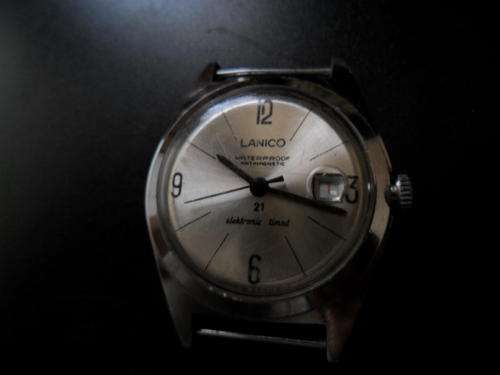 LANICO ELECTRONICALLY TIMED GENTS SILVER GERMAN WATCH