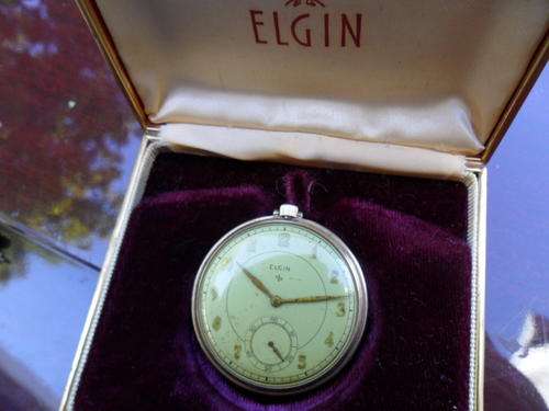 ELGIN GOLD POCKETWATCH IN ORIGINAL BOX -WORKING