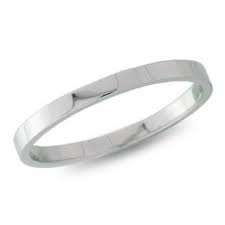 9ct white gold flat wedding band 2mm wide size J, USA size 4.5 New!