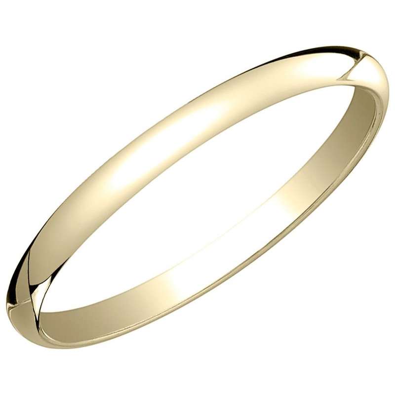 9ct yellow gold D-shape wedding band 2mm wide size T. USA size 9.5. New!
