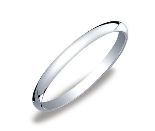 9ct white gold D-shape wedding band 2mm wide size P. USA size 7.5. New!