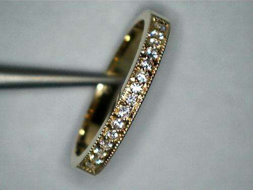 New! 9ct Yellow gold and diamond pave band, total (0,15ct diamonds) Size Z, USA size 13