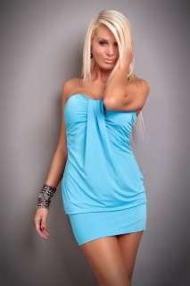 BRAND NEW - STUNNING BOOBTUBE BLUE DRESS / PADDED