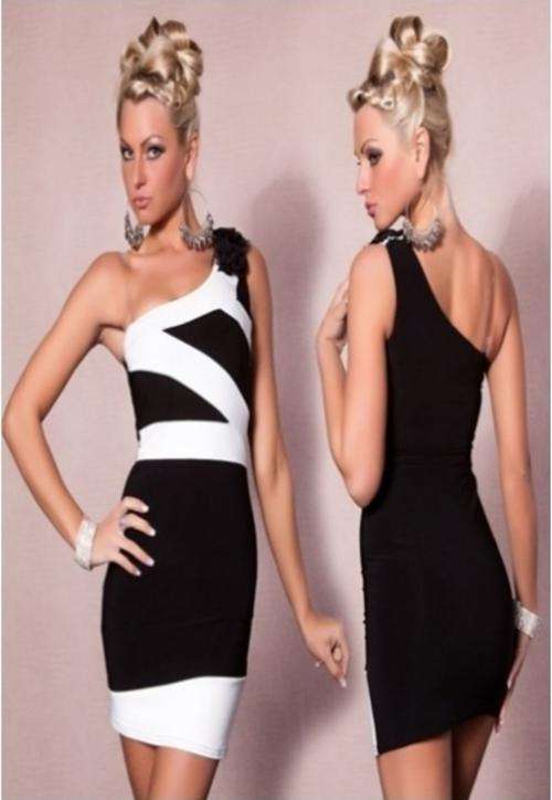 BRAND NEW - STUNNING BLACK AND WHITE DRESS
