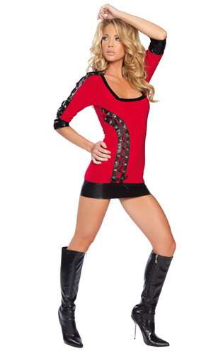 BRAND NEW - STUNNING RED TOP WITH BLACK TIE UPS