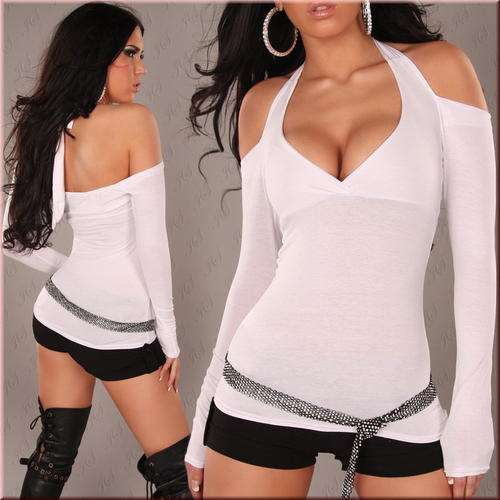 BRAND NEW - SEXY WHITE LONG SLEEVED TOP